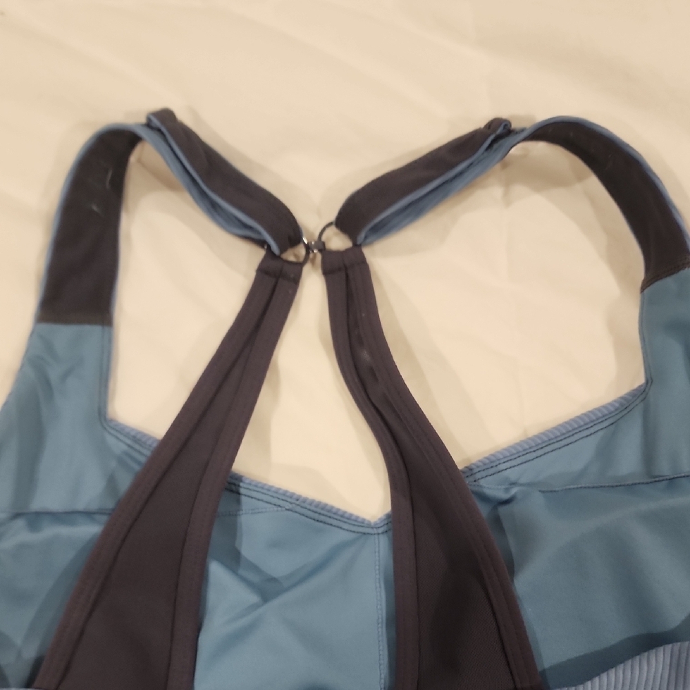 ZYIA Blue and Navy Sports Bra with Adjustable Straps - Picture 3 of 5